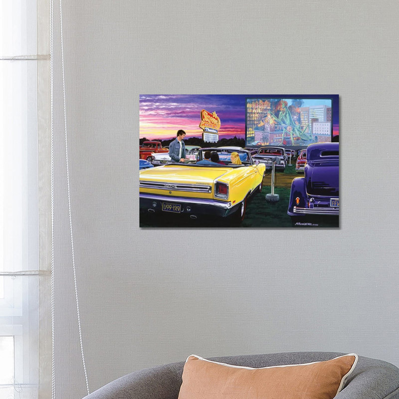 Sky View Drive-in by Bruce Kaiser - Wrapped Canvas Print, 66.04 cm H x 45.72 cm W x 1.91 cm D