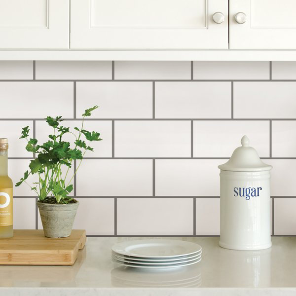 25.4cm W x 25.4cm L Vinyl Peel and Stick Mosaic Tile