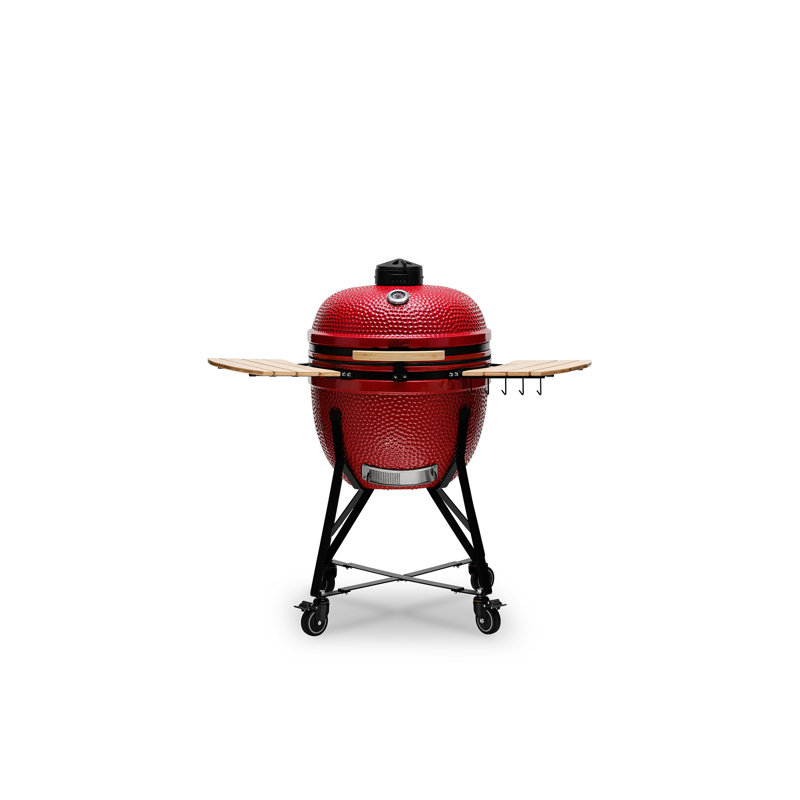 Kamado Bono 27.9cm W Wood Pellet Grill, Red