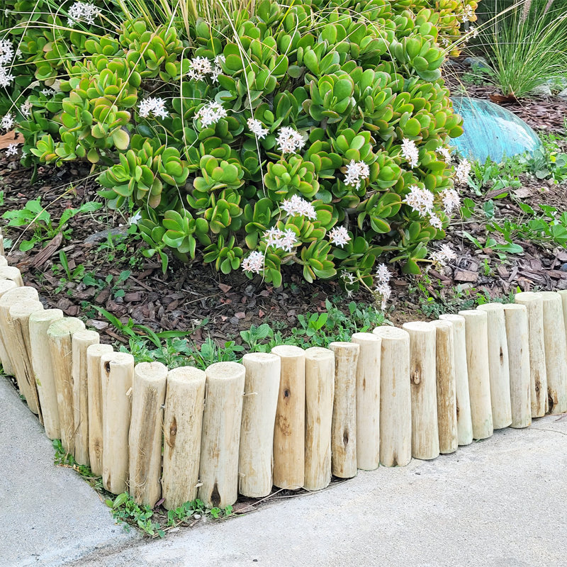 Natural Eucalyptus Wood Garden Border Edging, 6'' H x 72'' L
