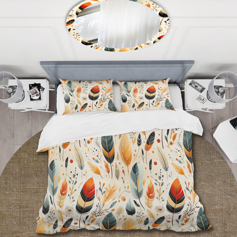 Motif artistique Boho Earth Tones I - ensemble de housse de couette Boho - microfibre de polyester