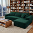 Boneless 106.5" L-shaped Corduroy Upholstered 3-seat Lounge Sofa With Chaise, No Assembly Required