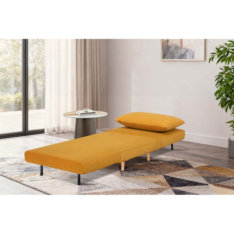 Chaise d'appoint 3 en 1 rembourrée pour les petits espaces et la multifonctionnalité, Orange