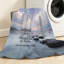 Jeté en flanelle bleue ultra douce-132313504