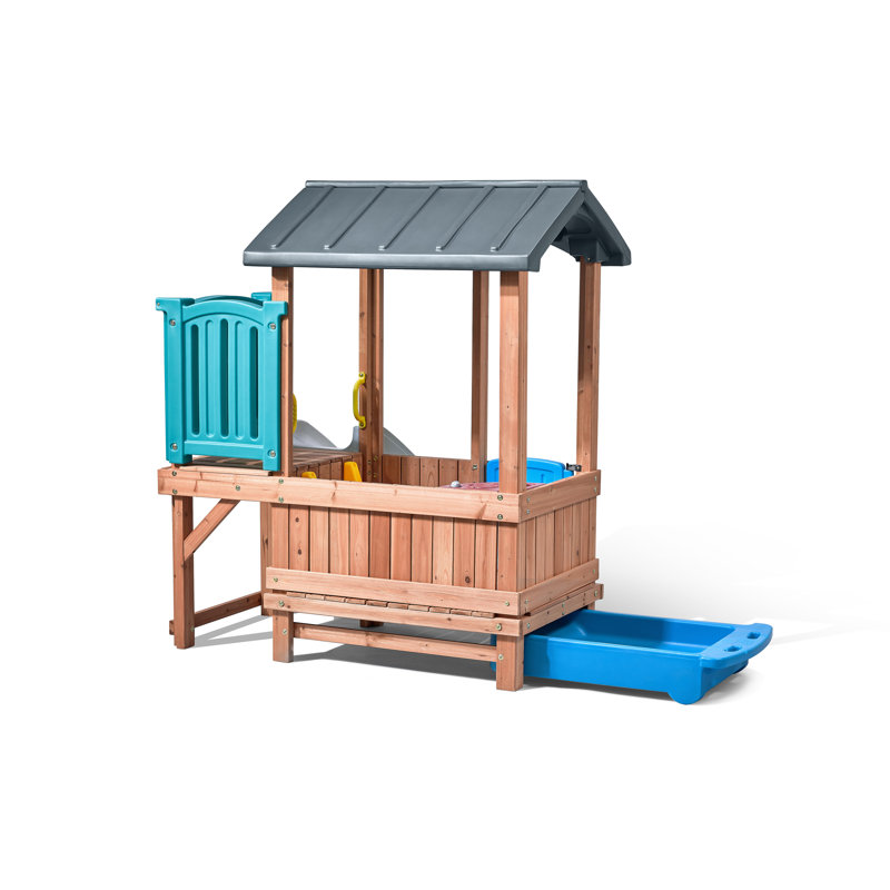 Woodland Adventure Playhouse with Slide and Climbing Ramp
