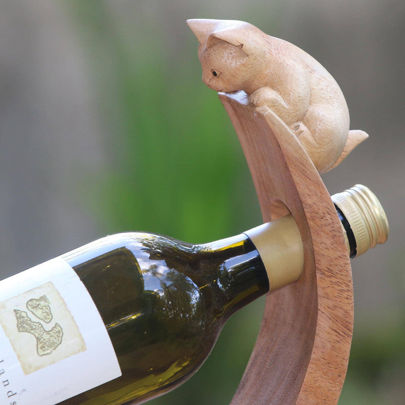 Bartko Solid Wood Wine Bottle Rack in Brown
