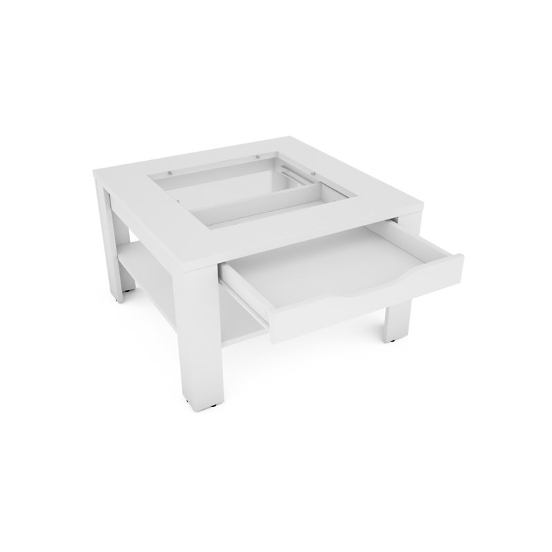 Hadlow Four Leg Coffee Table with Storage, White