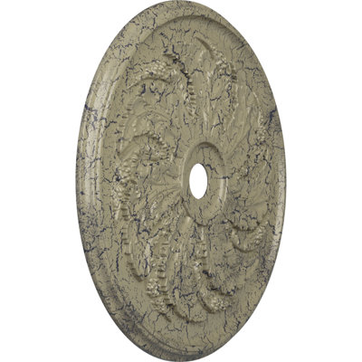Médaillon de plafond Endurathane Ashford, l 42 3/4 po x H 28 7/8 po x P 1 po, finition argent chaud peint à la main