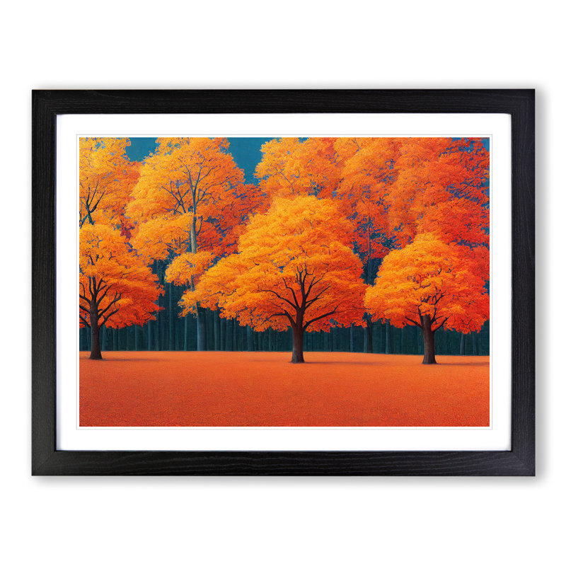 XH1022-8996X The Spirited Autumn Forest - Single Picture Frame Print, Black, 46cm H x 64cm W x 2cm D