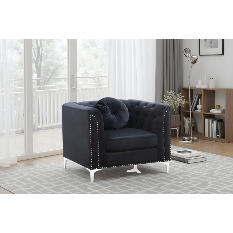 Fauteuil Colmar, Velours noir