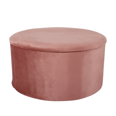 Rasch 56cm Wide Velvet Round Ottoman with Storage