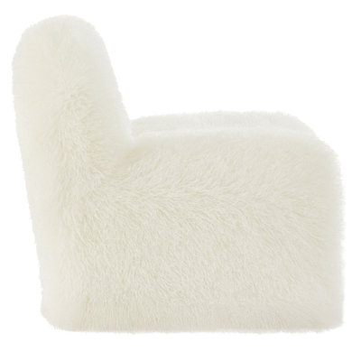 Mina Faux Fur Accent Chair In White