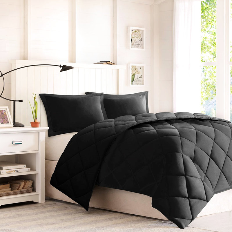 Édredon simple / simple TG avec housse respirante matelassée 3M et élégante, Édredon pour lit simple + 2 pièces supplémentai