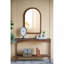 Console 47 x 14 x 30 po en bois brun rustique avec pieds en spirale tournés et tablette inférieure