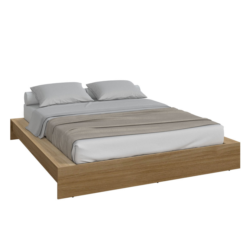 Lit plateforme Zen Omega - Assemblage facile, aucun sommier requis, Queen, Brown