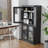 62" Wood Storage Bookcase with Adjustable Shelves with Glass Doors-1385769587
