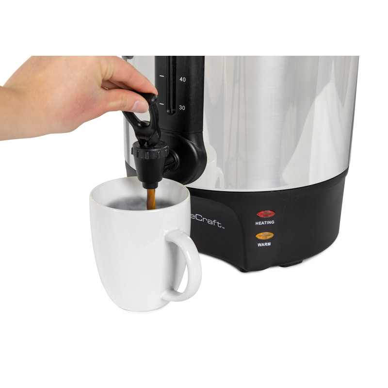 HomeCraft 100-Cup Stainless Steel Coffee Urn with Dripless Faucet