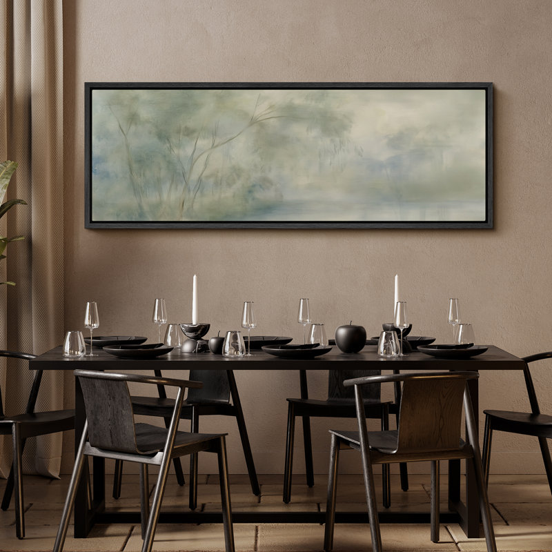 «Abstract Green Blue Landscape Scenery», impression sur toile encadrée de décorations murales surdimensionnées