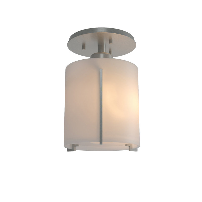 Plafonnier semi-encastré cylindrique simple 1 lumière 6 po Exos, Platine rétro