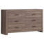 Ensemble de chambre avec grand lit Silc 5 pièces, brun chêne et bronze foncé, miroir-114566259-114566260