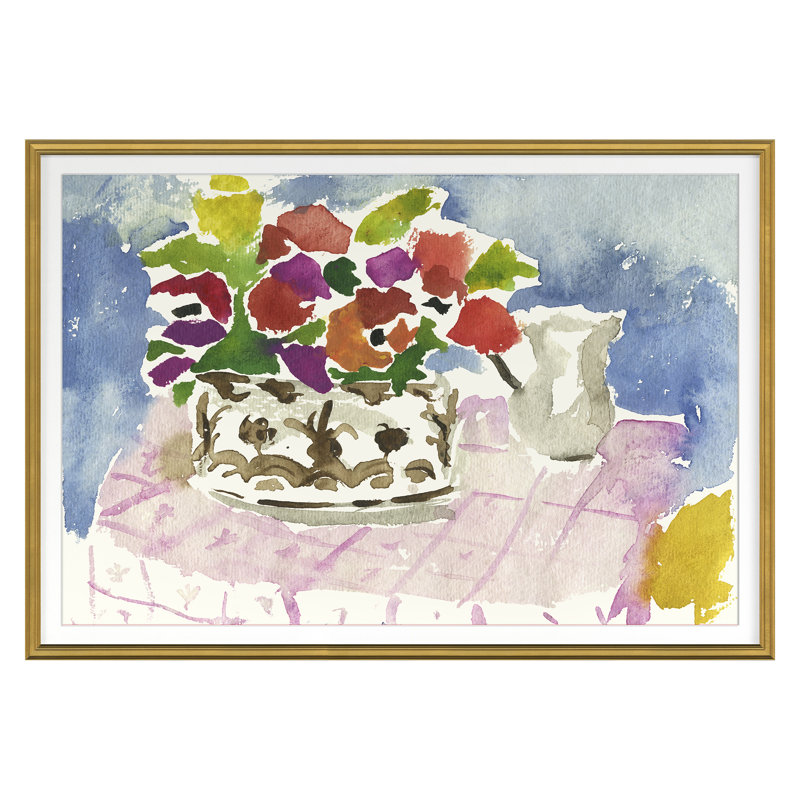 Sullivan Basket Print by Dana Gibson, 18" H x 25" W x 1" D, Gold