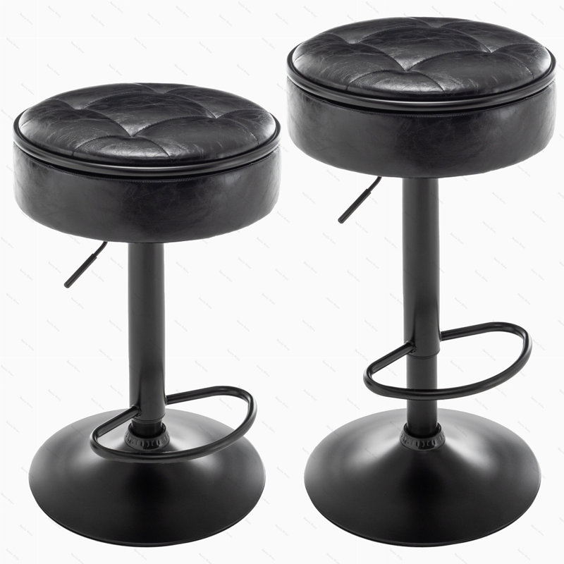 Tabouret de bar Landus, Noir, noir, noir, noir