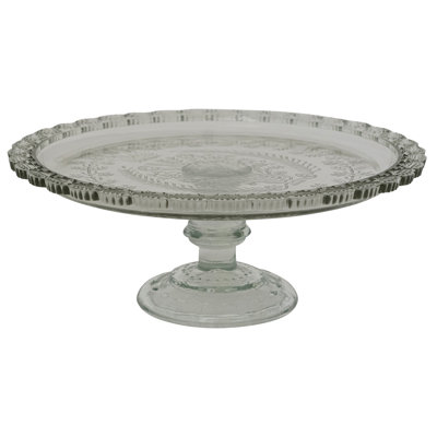 Pressed Glass Round Pedestal Stand