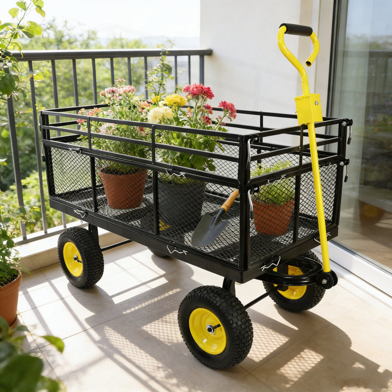 Chariot à gros chariot durable avec pneus pneumatiques pour faciliter le transport dans le jardin et la ferme