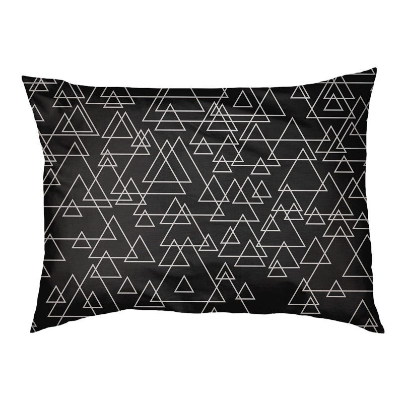 Coussin pour chien en triangle dispersé Campion, Moyen (L 29,5 po x P19,5 po x H 9,5 po), Noir