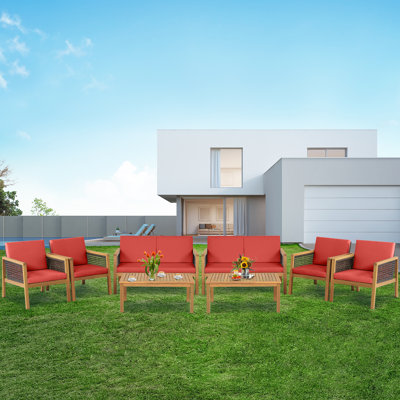 Acacia 8 - Person Patio Conversation Set with Cushions