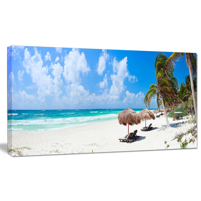« brillante caraïbes beach », reproduction de photo sur toile tendue, H 16 po x l 32 po x P 1 po