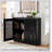 Mid Century Modern Fluted Hollowed Out Sideboard Cabinet With 2 Outlet Holes, Spacious Storage For Various Rooms-1254968638