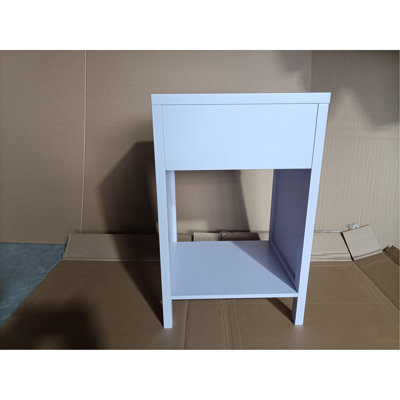 Modern  Nightstand with Drawer and Open Shelf,Scalloped Edge Bedside Table for Bedroom, Cute Minimalist Side Table for Kids Room or Girls' Room,Light Purple