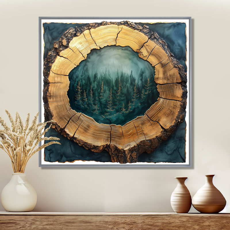 «Gilah Forest Emerald Ripples Through The Woods II», art mural forêt, H 16 po x l 16 po, Impression encadrée flottante