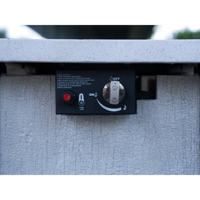 50000btu Outdoor Patio Fire Pit Heater, 25" H, Creamy White, Fiberglass Iron, Stable, Charcoal Grain Appearance Heater , 50000 , And Rust-, Look