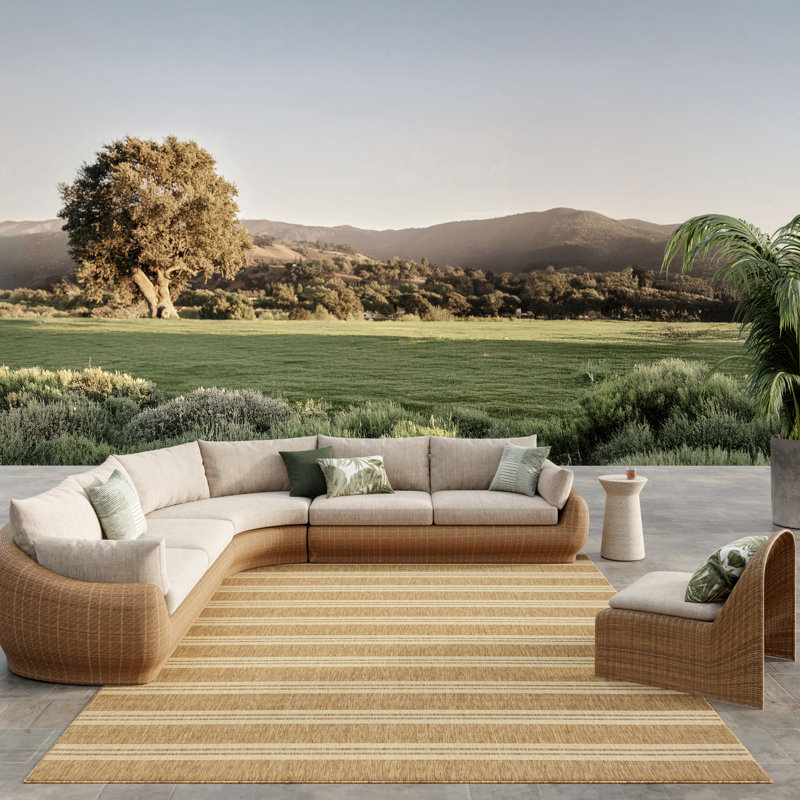 Tapis moderne Manderella, Naturel, Rectangle 10 pi x 14 pi