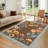 Farmhouse Floral Machine Washable Rug with Non Slip TPR Backing, Soft Non Shedding Scalloped Carpet, Low Pile Thin Floor Mats-1283550532