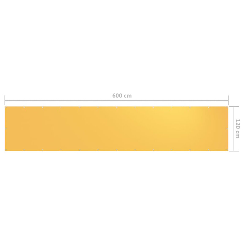 Aadvi 1.2m x 6m Rectangular Shade Sail, Yellow