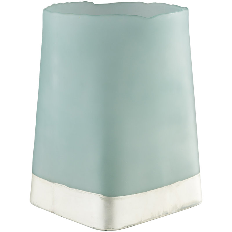 Glass Tabletop Hurricane, 14.75" H x 8.5" W x 8.5" D, Green