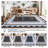 Modern Neutral Non Slip Washable Rugs, Contemporary Border Print Pattern Foldable Soft Carpet, Low Pile Floor Mat-68956394