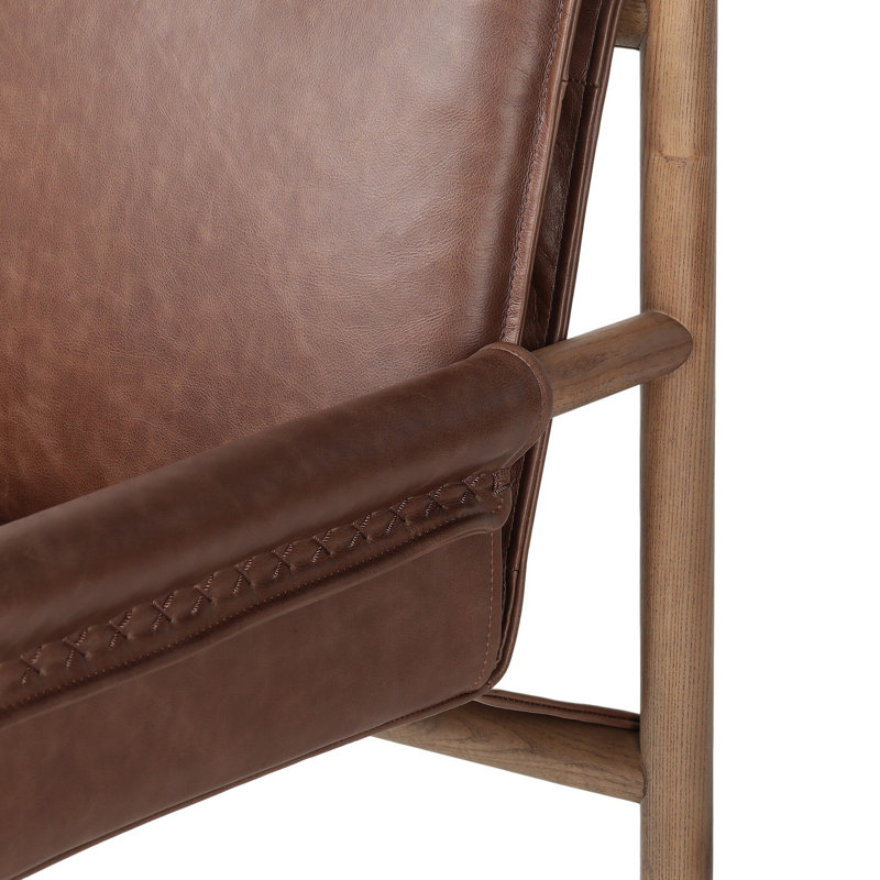 Kellis Leather Upholstered Arm Chair