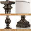 Ensemble de 2 lampes de table 28 po noir de style campagnard avec port USB A + C pour la chambre à coucher, ampoules incluses