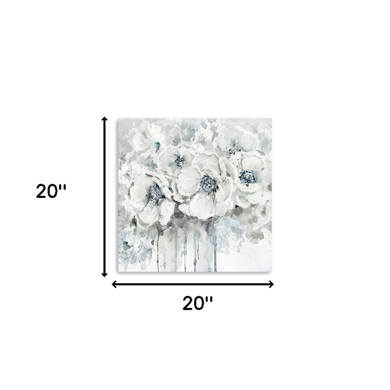 «Winter Blues Flower», art mural sans cadre