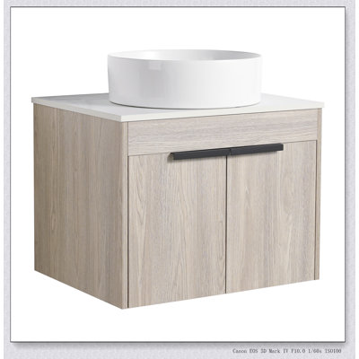 Ensemble de meuble-lavabo mural 24 po avec lavabo en céramique Modern Design