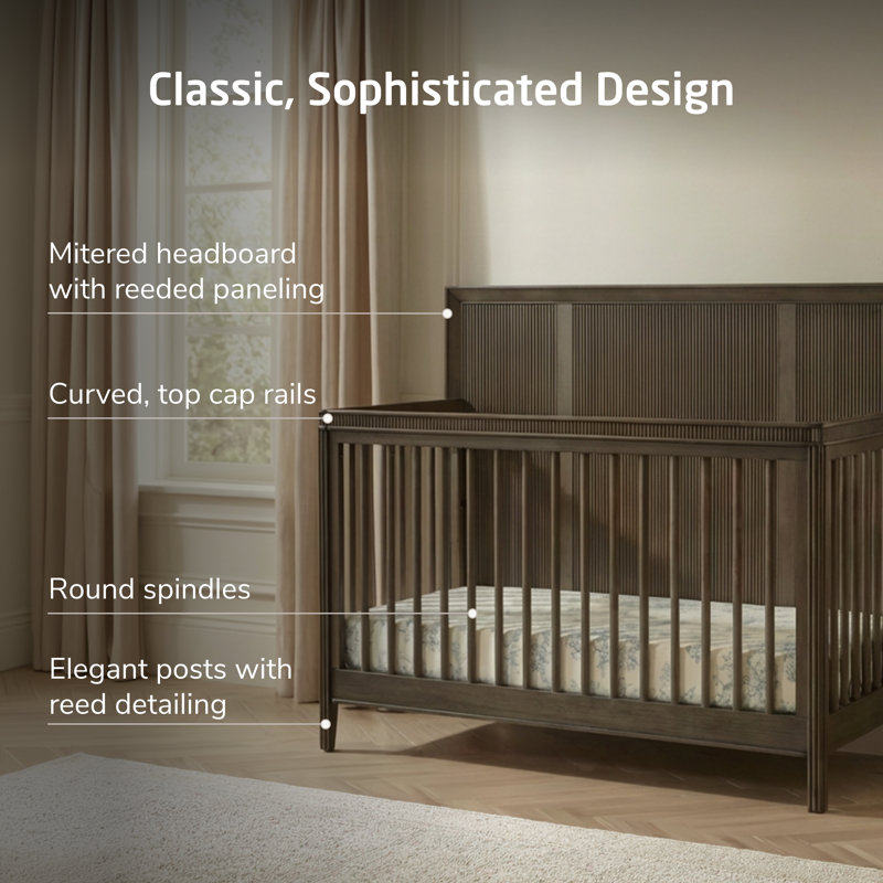 Reid 6 -in-1 Convertible Crib, Greige Wash