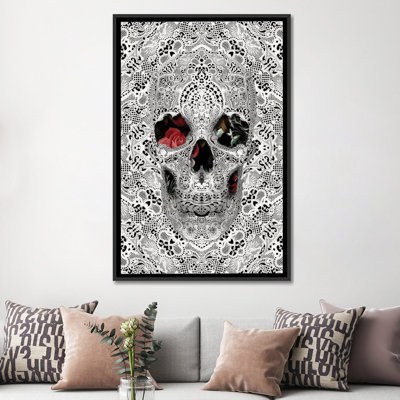 « dentelle crâne ii » par ali gulec, reproduction d’impression sur toile tendue