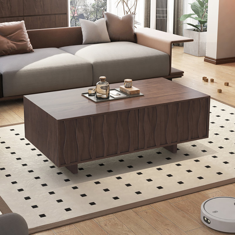 Table basse rétro simple et moderne, H 17,9 po x L 51,2 po x l 27,6 po, Noyer foncé