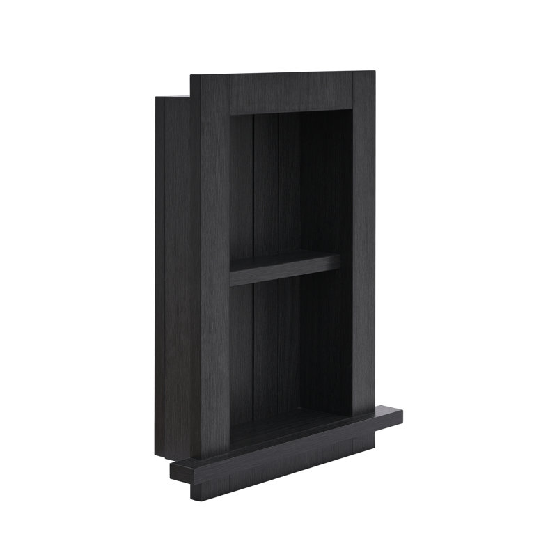 Hoya 2 Piece Recessed Wall Shelf, Black