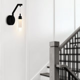 5-Inch Integrated LED Wall Sconce – Black Finish, Modern Wall Light for Bathroom, Hallway, and Bedroom