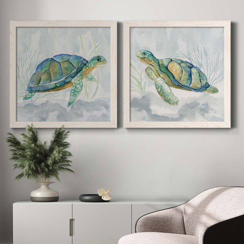 Ensemble de peinture sur toile 2 pièces, H 35,5 po x l 71 po x P 1,5 po, Cadre blanc